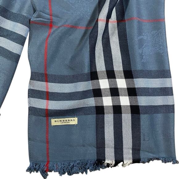 Burberry Cashmere Blend Mega Check Scarf - 26”x76” - Picture 2 of 4